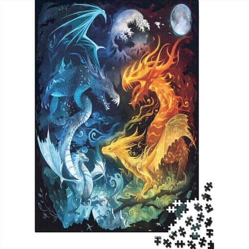 Dragon Puzzle Für Erwachsene Holzpuzzle 1000 Teile Entspannendes Puzzle Geschenk Für Erwachsene Puzzle 1000 Teile Puzzlespiel Wohnkultur 1000 Stück (75 x 50 cm) von BJLZGUDFV