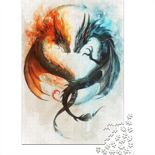 Dragon Puzzle für Erwachsene Puzzle 1000 Teile für Erwachsene anspruchsvolles Puzzlespiel Ganzes Puzzlespiel für Frauen, Geschenke für Männer 1000 Stück (75 x 50 cm) von BJLZGUDFV