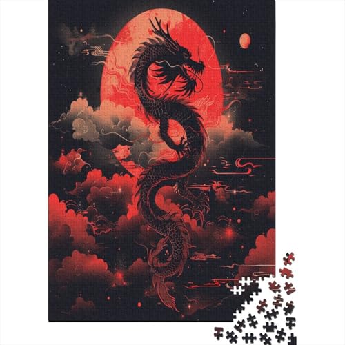 Dragon Puzzle mit 1000 Teilen für Erwachsene, unmögliches Geschicklichkeitsspiel für die ganze Familie, anspruchsvolle Puzzlespiele, tolles Geschenk für Erwachsene, 1000 Stück (75 x 50 cm) von BJLZGUDFV