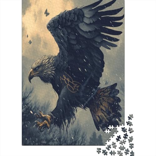 Eagle Puzzle 1000 Teile Puzzle für Erwachsene Holzpuzzle Lernspiel Für Erwachsene Herausforderung Spielzeug Geschenk Für Alle Frauen Und Männer 1000 Stück (75x50cm) von BJLZGUDFV