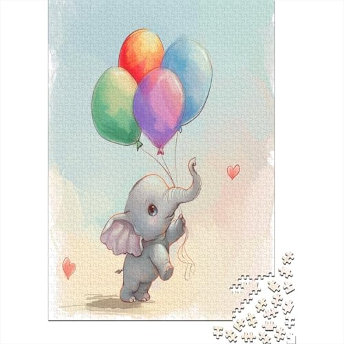 Elefant 1000 Stück Puzzles Für Erwachsene Teenager Stress Abbauen Familien-Puzzlespiel 1000-teiliges Puzzle Kinder Lernspiel Spielzeug Geschenk Puzzel 1000pcs (75x50cm) von BJLZGUDFV