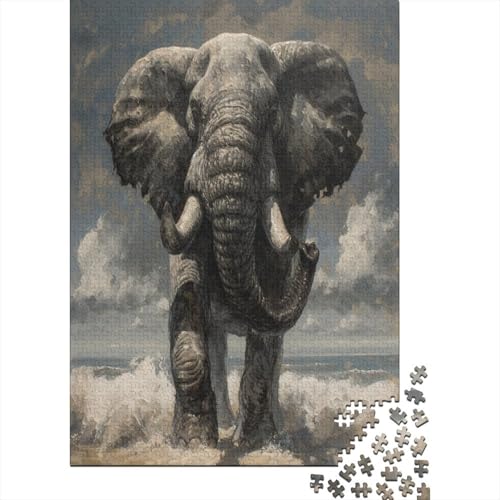 Elephant Holzpuzzle 1000 Teile für Erwachsene anspruchsvolles Puzzle für Erwachsene Geschenk mit 1000 Teilen oder Ganzstück für Männer und Frauen 1000 Stück (75 x 50 cm) von BJLZGUDFV