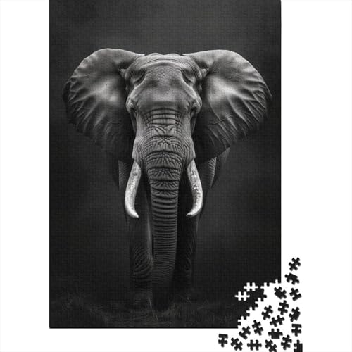 Elephant Holzpuzzle 1000 Teile für Erwachsene anspruchsvolles Puzzle für Erwachsene Geschenk mit 1000 Teilen oder Ganzstück für Männer und Frauen 1000 Stück (75 x 50 cm) von BJLZGUDFV