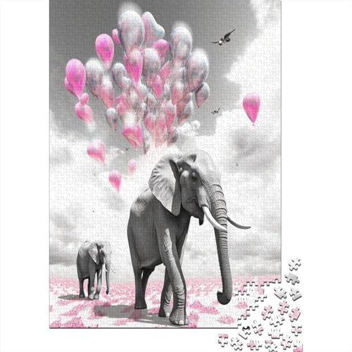 Elephant Holzpuzzle 1000 Teile für Erwachsene anspruchsvolles Puzzle für Erwachsene Geschenk mit 1000 Teilen oder Ganzstück für Männer und Frauen 1000 Stück (75 x 50 cm) von BJLZGUDFV