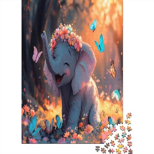 Elephant Holzpuzzle 1000 Teile für Erwachsene anspruchsvolles Puzzle für Erwachsene Geschenk mit 1000 Teilen oder Ganzstück für Männer und Frauen 1000 Stück (75 x 50 cm) von BJLZGUDFV