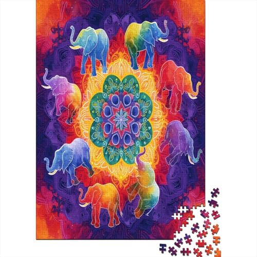 Elephant Puzzle 1000 Teile für Erwachsene Holzpuzzle 1000 Teile für Erwachsene Puzzlespiel Puzzlespiel Wohnkultur 1000 Stück (75 x 50 cm) von BJLZGUDFV