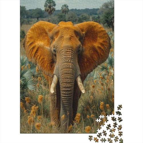 Elephant Puzzle für Erwachsene, Puzzle mit 1000 Teilen, Puzzle für Erwachsene, Puzzle mit 1000 Teilen, anspruchsvolles Puzzlespiel, 1000 Teile (75 x 50 cm) von BJLZGUDFV