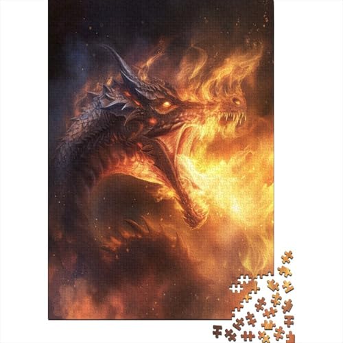 Evil Dragon Puzzle 1000 Teile Puzzle für Erwachsene Holzpuzzle Lernspiel Für Erwachsene Herausforderung Spielzeug Geschenk Für Alle Frauen Und Männer 1000 Stück (75x50cm) von BJLZGUDFV