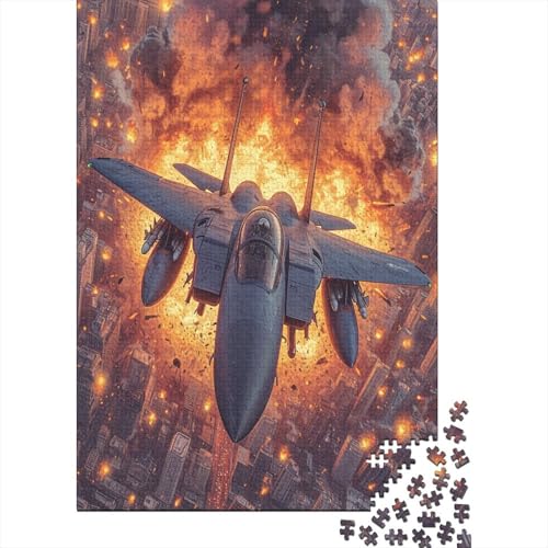 Fighter Aircraft Puzzle für Erwachsene, 1000 Teile, Holzpuzzle, 1000 Teile, Puzzlespiel, Heimdekoration, Puzzle, Geschenke, Geschenke für Jungen und Mädchen, Erwachsene, 1000 Stück (75 x 50 cm) von BJLZGUDFV