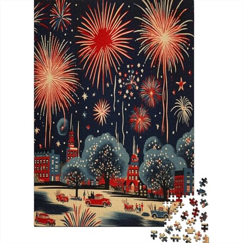 Fireworks 1000 Stück Erwachsene Puzzle Spiele Entspannung und Intelligenz Puzzle für Familienspiel Geschenk für Liebe und Freund nachhaltiges Holzpuzzle 1000 Stück (75 x 50 cm) von BJLZGUDFV