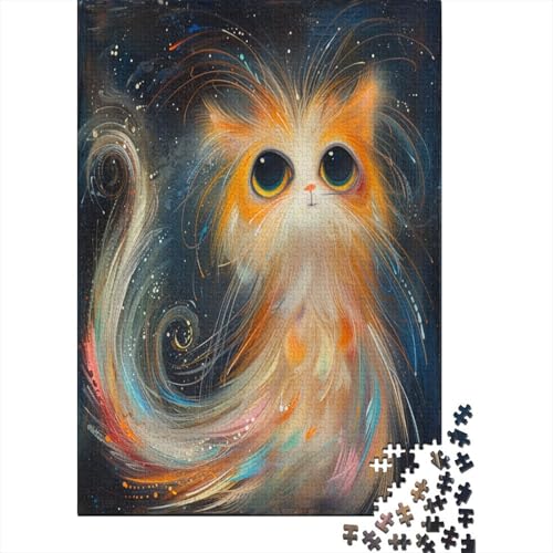 Flame Cat Puzzle für Erwachsene 1000 Teile Für Erwachsene, 1000-teiliges Puzzle für Erwachsene, anspruchsvolle Puzzlespiele, geeignet für Männer und Frauen, 1000 Stück (75 x 50 cm) von BJLZGUDFV