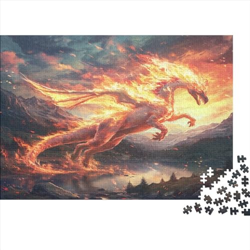 Flamme Pterosaurierier.kgm Puzzle 1000 Teile,für Erwachsene, Impossible Puzzle,farbenfrohes Legespiel,GesKükenlichkeitsspiel Für Die Ganze Familie,Erwachsenenpuzzle Puzzel 1000pcs (75x50cm) von BJLZGUDFV