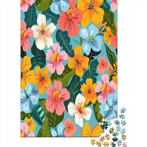 Flower 1000 Stück Erwachsene Puzzle Spiele Entspannung und Intelligenz Puzzle für Familienspiel Geschenk Für Liebe Und Freund Nachhaltiges Holzpuzzle 1000 Stück (75 x 50 cm) von BJLZGUDFV