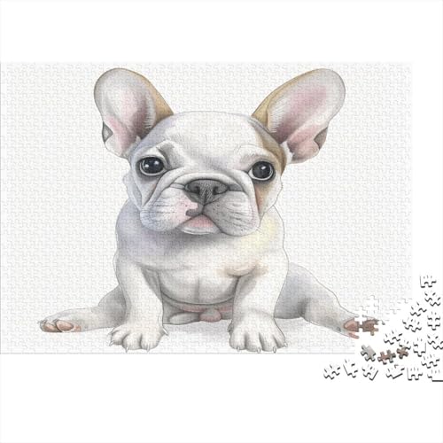 Französische Bulldogge Puzzle 1000 Teile,für Erwachsene, Impossible Puzzle,farbenfrohes Legespiel,Geschicklichkeitsspiel Für Die Ganze Familie,Erwachsenenpuzzle Puzzel 1000pcs (75x50cm) von BJLZGUDFV