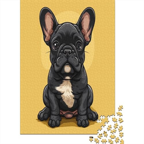 French Bulldog 1000 Teile Erwachsene Puzzle Rätsel unmöglich anspruchsvolles pädagogisches Spiel Puzzle 1000 Teile für Erwachsene Hausdekoration 1000 Stück (75 x 50 cm) von BJLZGUDFV