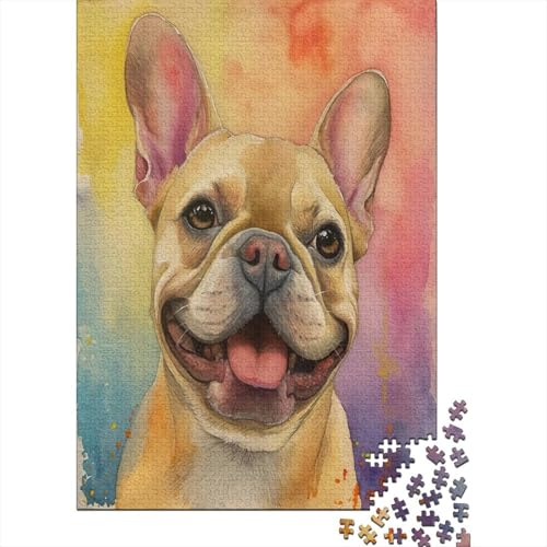 French Bulldog Jigsaw Puzzle mit 1000 Teilen für Wohnkultur, Lernspiel für Zuhause und Erwachsene, 1000 Teile, 1000 Teile (75 x 50 cm) von BJLZGUDFV