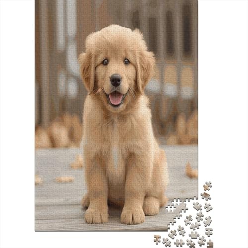 Golden Retriever Puzzles, Puzzle 1000 Teile, Puzzle für Erwachsene, hochwertiges Druck-Puzzle 1000 Stück (75 x 50 cm) von BJLZGUDFV