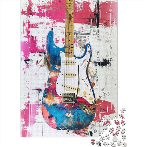 Guitar Puzzle mit 1000 Teilen Puzzle für Erwachsene Unmögliche Puzzles Geschicklichkeitsspiel Für Die ganze Familie Dekoration Holzpuzzle 1000 Teile (75 x 50 cm) von BJLZGUDFV