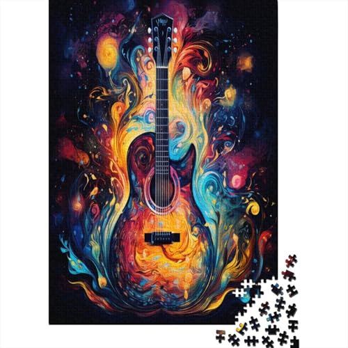 Guitar Puzzle mit 1000 Teilen für Erwachsene, unmöglich, Geschicklichkeitsspiel für die ganze Familie, anspruchsvolle Puzzlespiele, tolles Geschenk für Erwachsene, 1000 Stück (75 x 50 cm) von BJLZGUDFV