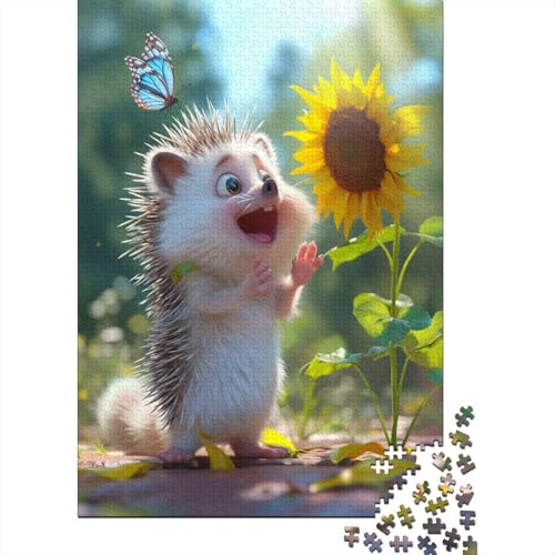 Hedgehog Puzzle für Erwachsene 1000 Teile Holzpuzzle 1000 Teile Spiele Puzzle Dekoration für Zuhause Puzzle Geschenke für Jungen und Mädchen Erwachsene 1000 Stück (75 x 50 cm) von BJLZGUDFV