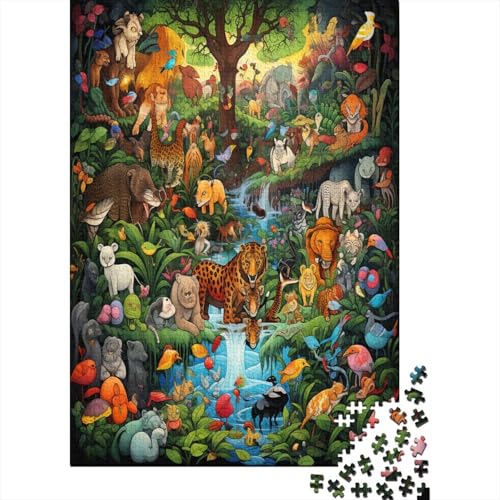 Jungle Animals Puzzle mit 1000 Teilen, Lernspiele, 1000 Teile für Erwachsene, unmögliches Puzzle, intelligentes Puzzle, Geschenk für alle Erwachsene, 1000 Stück (75 x 50 cm) von BJLZGUDFV