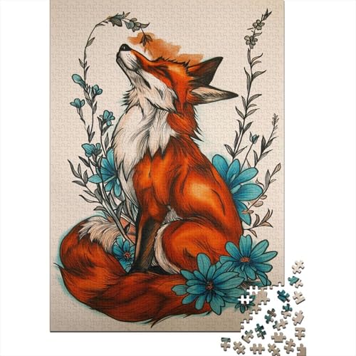 Jungle Fox Puzzle mit 1000 Teilen Puzzle für Erwachsene Unmögliche Puzzles Geschicklichkeitsspiel Für Die ganze Familie Dekoration Holzpuzzle 1000 Teile (75 x 50 cm) von BJLZGUDFV