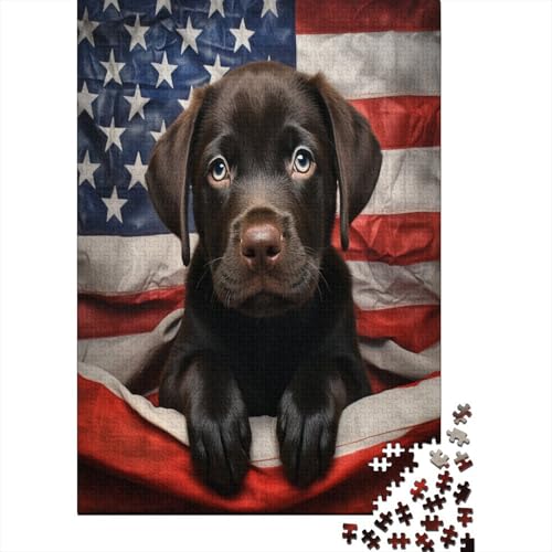 Labrador Hunde-Puzzle mit 1000 Teilen für Erwachsene, unmögliches Geschicklichkeitsspiel für die ganze Familie, anspruchsvolle Puzzlespiele, tolles Geschenk für Erwachsene, 1000 Stück (75 x 50 cm) von BJLZGUDFV