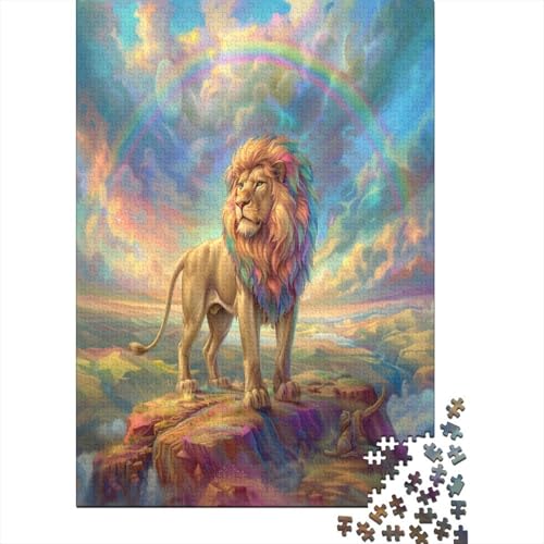 Lion Holzpuzzle 1000 Teile für Erwachsene anspruchsvolles Puzzle für Erwachsene Geschenk mit 1000 Teilen oder Ganzstück für Männer und Frauen 1000 Stück (75 x 50 cm) von BJLZGUDFV