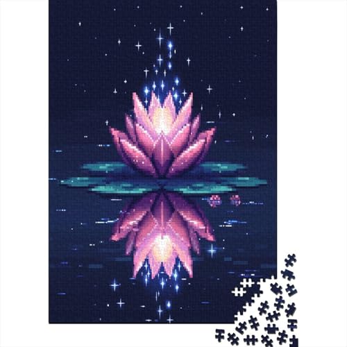 Lotus Flower Puzzle 1000 Teile Puzzle Für Erwachsene Holzpuzzle Lernspiel Für Erwachsene Herausforderung Spielzeug Geschenk Für Alle Frauen Und Männer 1000 Stück (75x50cm) von BJLZGUDFV