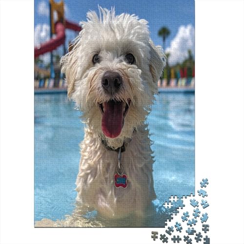 Maltese Dog Puzzle 1000 Teile Puzzle Für Erwachsene Unmögliche Puzzles Geschicklichkeitsspiel Für Die ganze Familie Dekoration Holzpuzzle 1000 Teile (75x50cm) von BJLZGUDFV