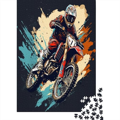 Motocross-Puzzles 1000 Teile, Puzzles für Erwachsene, Puzzle - Hochwertiger Druck, 1000 Stück (75 x 50 cm) von BJLZGUDFV