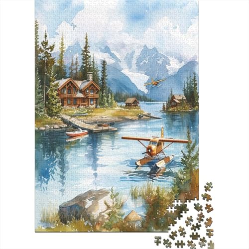 Mountain Cottage Puzzle mit 1000 Teilen für Erwachsene, unmögliches Geschicklichkeitsspiel für die ganze Familie, anspruchsvolle Puzzlespiele, tolles Geschenk für Erwachsene, 1000 Stück (75 x 50 cm) von BJLZGUDFV