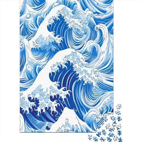 Ocean Waves Puzzle für Erwachsene 1000 Teile Holzpuzzle 1000 Teile Spiele Puzzle Dekoration für Zuhause Puzzle Geschenke für Jungen und Mädchen Erwachsene 1000 Stück (75 x 50 cm) von BJLZGUDFV