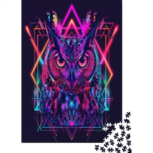 Owl Puzzle 1000 Teile Puzzle Für Erwachsene Holzpuzzle Lernspiel Für Erwachsene Herausforderung Spielzeug Geschenk Für Alle Frauen Und Männer 1000 Stück (75x50cm) von BJLZGUDFV