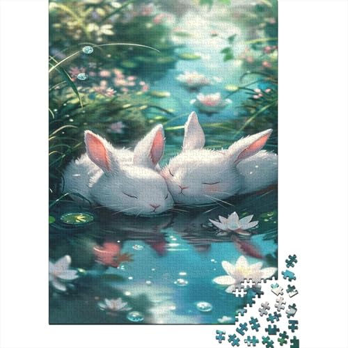 Rabbit Puzzle 1000 Teile für Erwachsene Holzpuzzle 1000 Teile für Erwachsene Puzzlespiel Dekoration Puzzle 1000 Teile (75 x 50 cm) von BJLZGUDFV