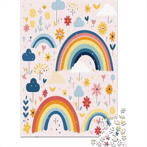 Rainbow Puzzle mit 1000 Teilen Puzzle für Erwachsene Unmögliche Puzzles Geschicklichkeitsspiel Für Die ganze Familie Dekoration Holzpuzzle 1000 Stück (75 x 50 cm) von BJLZGUDFV