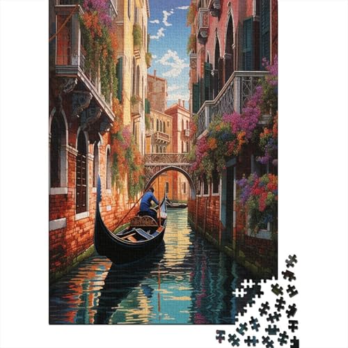 Riverside Town Puzzle 1000 Teile, Puzzle mit 1000 Teilen für Erwachsene, Jigsaw Puzzle 1000 Teile, Puzzle für Erwachsene, Puzzles für Kinder, klassische Puzzles 1000 Stück (75 x 50 cm) von BJLZGUDFV