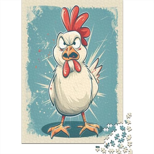 Roosters Puzzle 1000 Teile Puzzle für Erwachsene Holzpuzzle Lernspiel Für Erwachsene Herausforderung Spielzeug Geschenk Für Alle Frauen Und Männer 1000 Stück (75 x 50 cm) von BJLZGUDFV