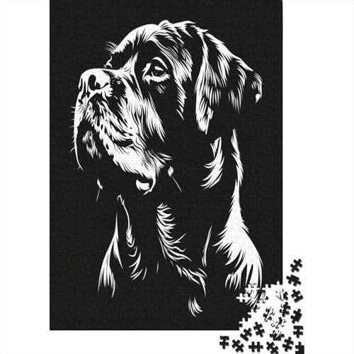 Rottweiler Puzzle 1000 Teile, unmögliches Puzzle für Erwachsene Puzzlespiel Spiele Entspannung und Intelligenz Puzzle für Familienspiel Puzzle Geschenk 1000 Stück (75 x 50 cm) von BJLZGUDFV