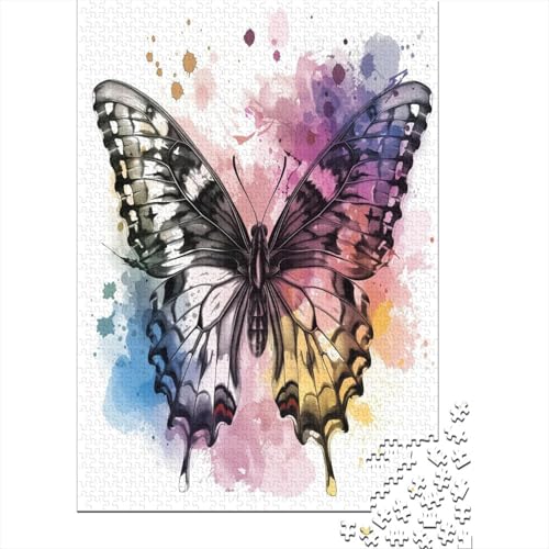 Schmetterling 1000 Stück Puzzles Für Erwachsene Teenager Stress Abbauen Familien-Puzzlespiel 1000-teiliges Puzzle Kinder Lernspiel Spielzeug Geschenk Puzzel 1000pcs (75x50cm) von BJLZGUDFV