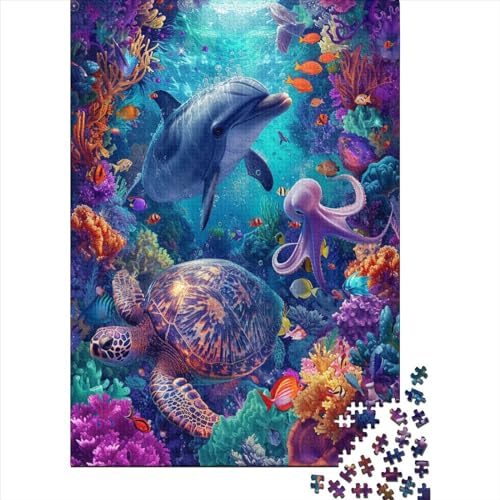 Sea Turtles Puzzle für Erwachsene, 1000 Teile, Puzzle für Erwachsene, 1000 Teile, Lernspiel, Puzzle, anspruchsvolles Spiel, Geschenke und Spielzeug für Erwachsene, 1000 Stück (75 x 50 cm) von BJLZGUDFV