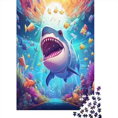 Shark 1000 Stück Erwachsene Puzzle Spiele Entspannung und Intelligenz Nachhaltiges Holzpuzzle Puzzle für Familienspiel Geschenk Für Liebe Und Freund Nachhaltig 1000 Stück (75 x 50 cm) von BJLZGUDFV