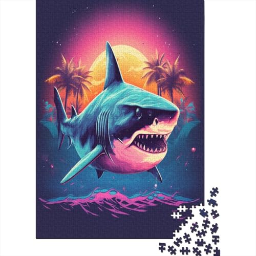 Shark Puzzle für Erwachsene, 1000 Teile, Holzpuzzle, 1000 Teile, Puzzlespiel, Heimdekoration, Puzzle, Geschenke, Geschenke für Jungen und Mädchen, Erwachsene, 1000 Stück (75 x 50 cm) von BJLZGUDFV