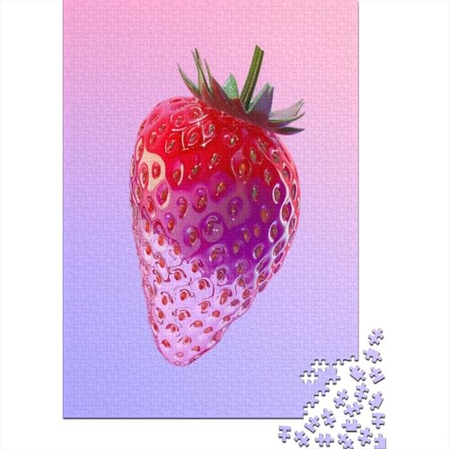 Strawberry Puzzle mit 1000 Teilen für Erwachsene Holzpuzzle 1000 Teile Familienspiel anspruchsvolles Puzzle Wanddekoration 1000 Stück (75 x 50 cm) von BJLZGUDFV