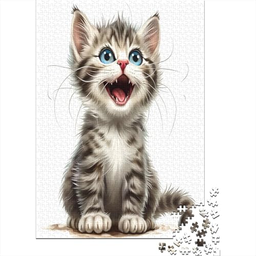 Süße blauäugige Katze Puzzlespiel 1000 Teile Puzzle Für Erwachsene Und Kinder Ab 14 Jahren, Puzzle-Motiv Erwachsenen Puzzlespiel Puzzel 1000pcs (75x50cm) von BJLZGUDFV