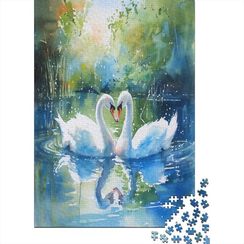 Swan Puzzle mit 1000 Teilen für Erwachsene, unmöglich, Geschicklichkeitsspiel für die ganze Familie, anspruchsvolle Puzzlespiele, tolles Geschenk für Erwachsene, 1000 Stück (75 x 50 cm) von BJLZGUDFV