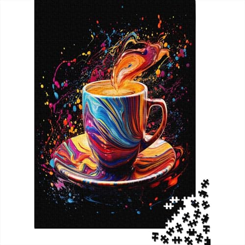 Teacups Puzzle für Erwachsene 1000 Teile Holzpuzzle 1000 Teile Spiele Puzzle Dekoration für Zuhause Puzzle Geschenke für Jungen und Mädchen Erwachsene 1000 Stück (75 x 50 cm) von BJLZGUDFV