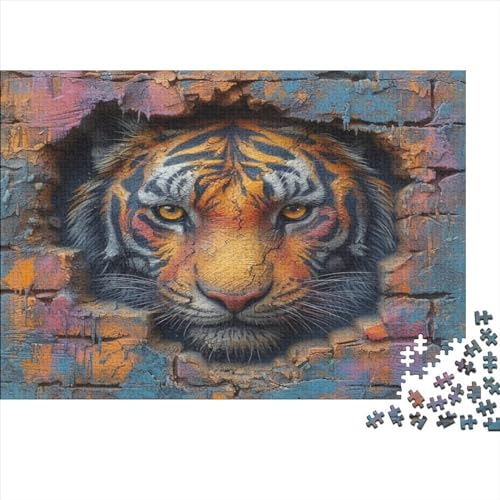 Tiger Puzzle 1000 Teile Puzzles Für Erwachsene Lernspiel Herausforderungsspielzeug 1000-teilige Puzzlespiel Für Erwachsene Kinder Puzzel 1000pcs (75x50cm) von BJLZGUDFV