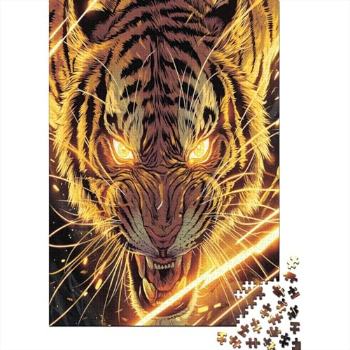 Tiger Puzzle mit 1000 Teilen für Erwachsene, unmögliches Geschicklichkeitsspiel für die ganze Familie, anspruchsvolle Puzzlespiele, tolles Geschenk für Erwachsene, 1000 Stück (75 x 50 cm) von BJLZGUDFV