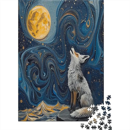 Wolf 1000 Stück Erwachsene Puzzle Spiele Entspannung und Intelligenz Puzzle für Familienspiel Geschenk Für Liebe Und Freund Nachhaltiges Holzpuzzle 1000 Stück (75 x 50 cm) von BJLZGUDFV